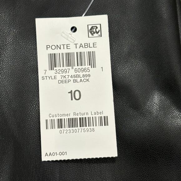 INC International Concepts NWT Black Faux Leather Pull-On Legging - size 10 - Picture 5 of 7